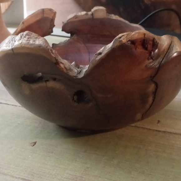 Natural edge cedar bowl ,center piece, mantel, turned by KC WOODCRAFTING. - Picture 4 of 6